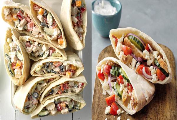 Chicken Cucumber Pitas